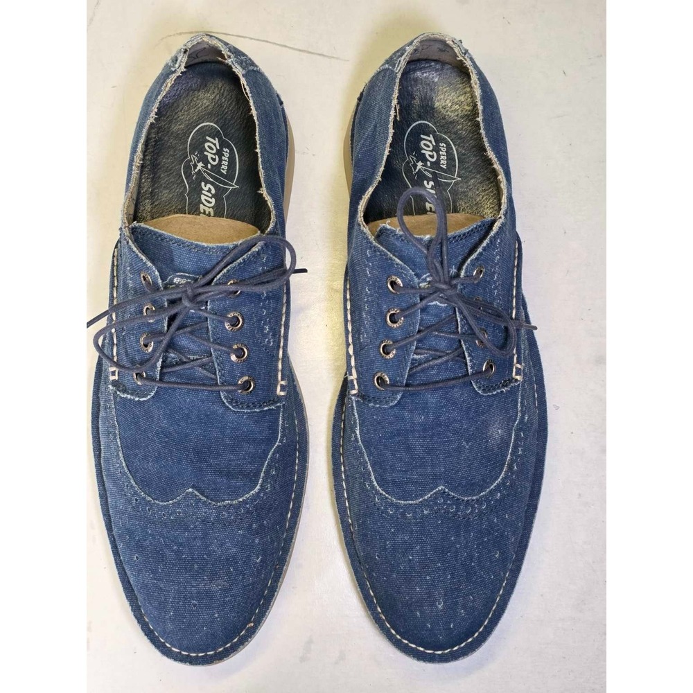 Sperry Top-Sider Men's Dress Shoes Size 12 M Blue Denim Oxford Wingtip